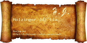 Holzinger Júlia névjegykártya